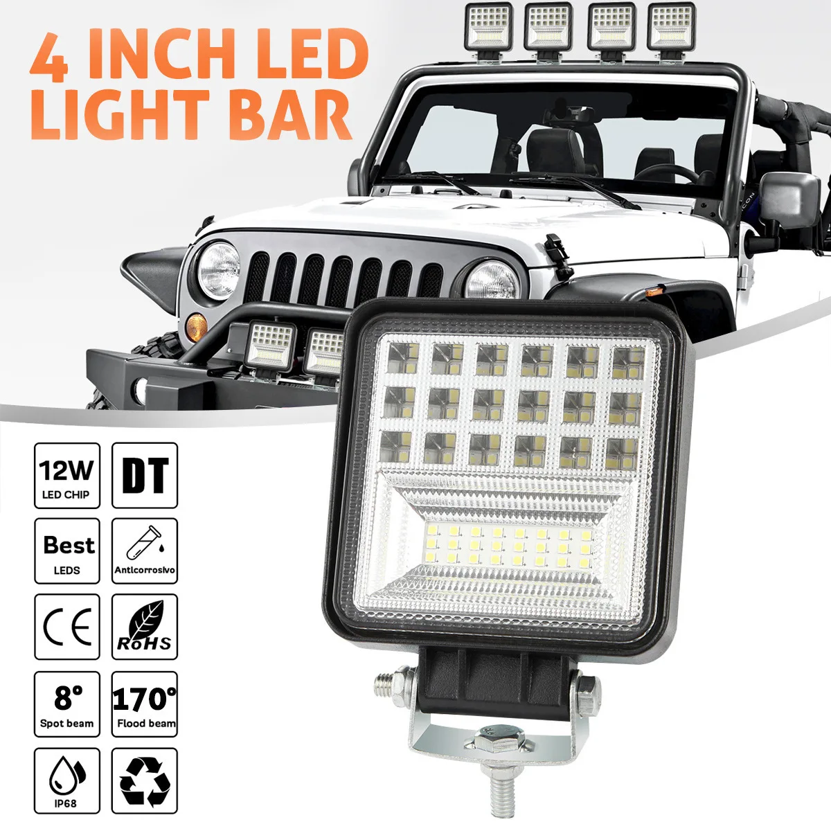 Automotive LED work light with large field of view and aperture 126W off-road light modification and maintenance light spotlight
Automotive LED work light with large field of view and aperture 126W off-road light modification and maintenance light spotlight