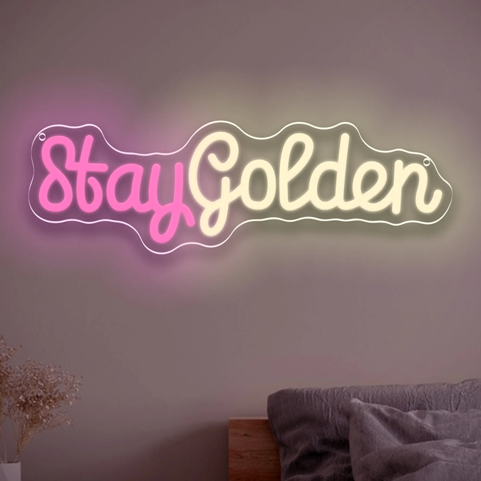 Stay Golden Neon Sign Color Blocking LED Neon Light for Bedroom Man Cave Party Cafe Library Wall Decor Festival Gift Dimmable
Stay Golden Neon Sign Color Blocking LED Neon Light for Bedroom Man Cave Party Cafe Library Wall Decor Festival Gift Dimmable