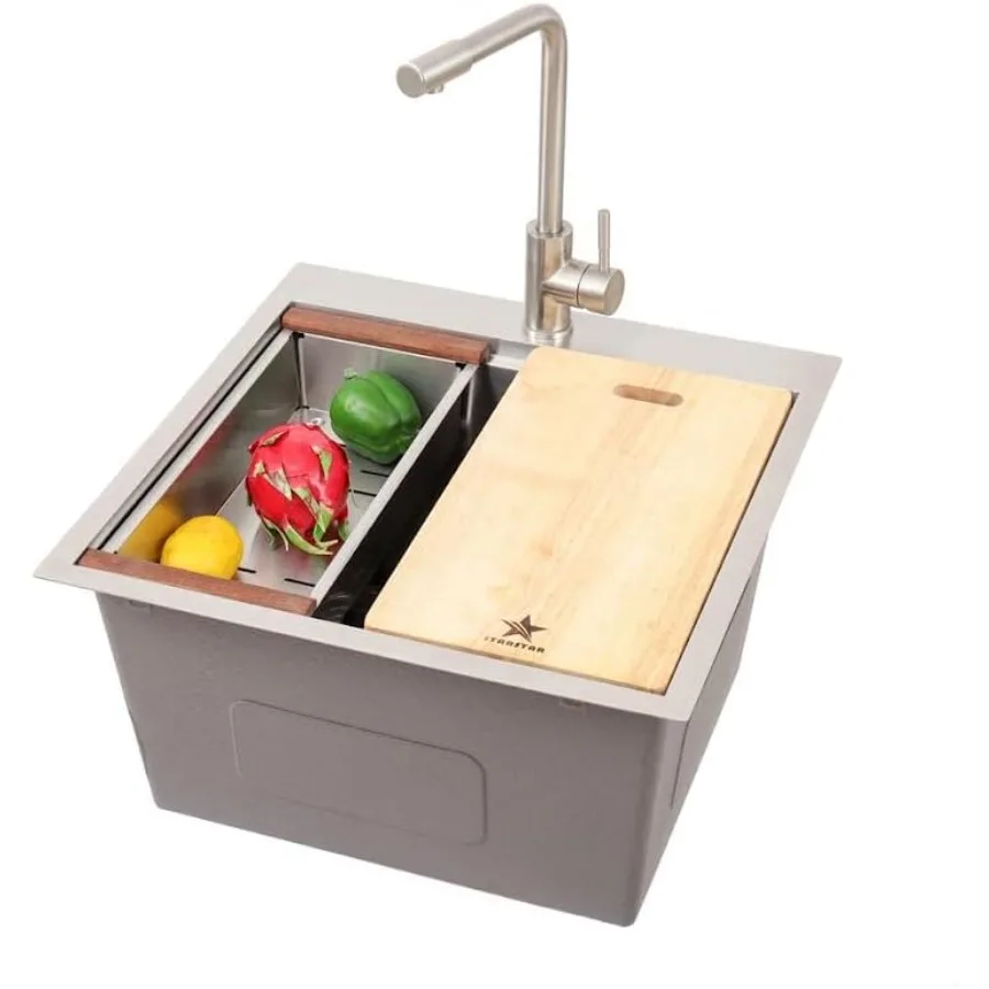 Рабочая станция, крепление сверху/встраиваемая одинарная чаша из нержавеющей стали 304, кухня/двор/бар/стиль/офисная раковина с сеткой-друшляком Cutt
Рабочая станция, крепление сверху/встраиваемая одинарная чаша из нержавеющей стали 304, кухня/двор/бар/стиль/офисная раковина с сеткой-друшляком Cutt