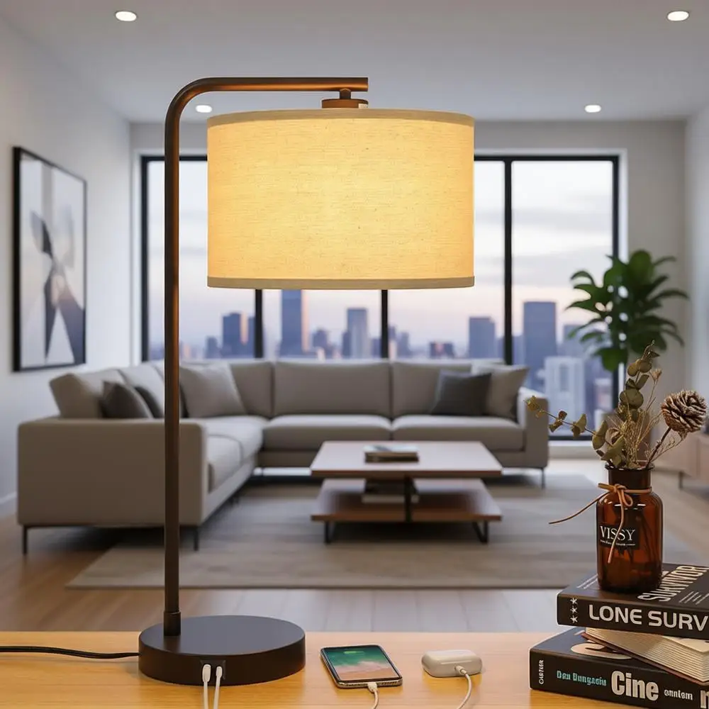 Настольная лампа с USB-портами C+A, диммируемая, минималистичная, для прикроватной тумбочки, для чтения, для спальни, гостиной, кабинета
Настольная лампа с USB-портами C+A, диммируемая, минималистичная, для прикроватной тумбочки, для чтения, для спальни, гостиной, кабинета