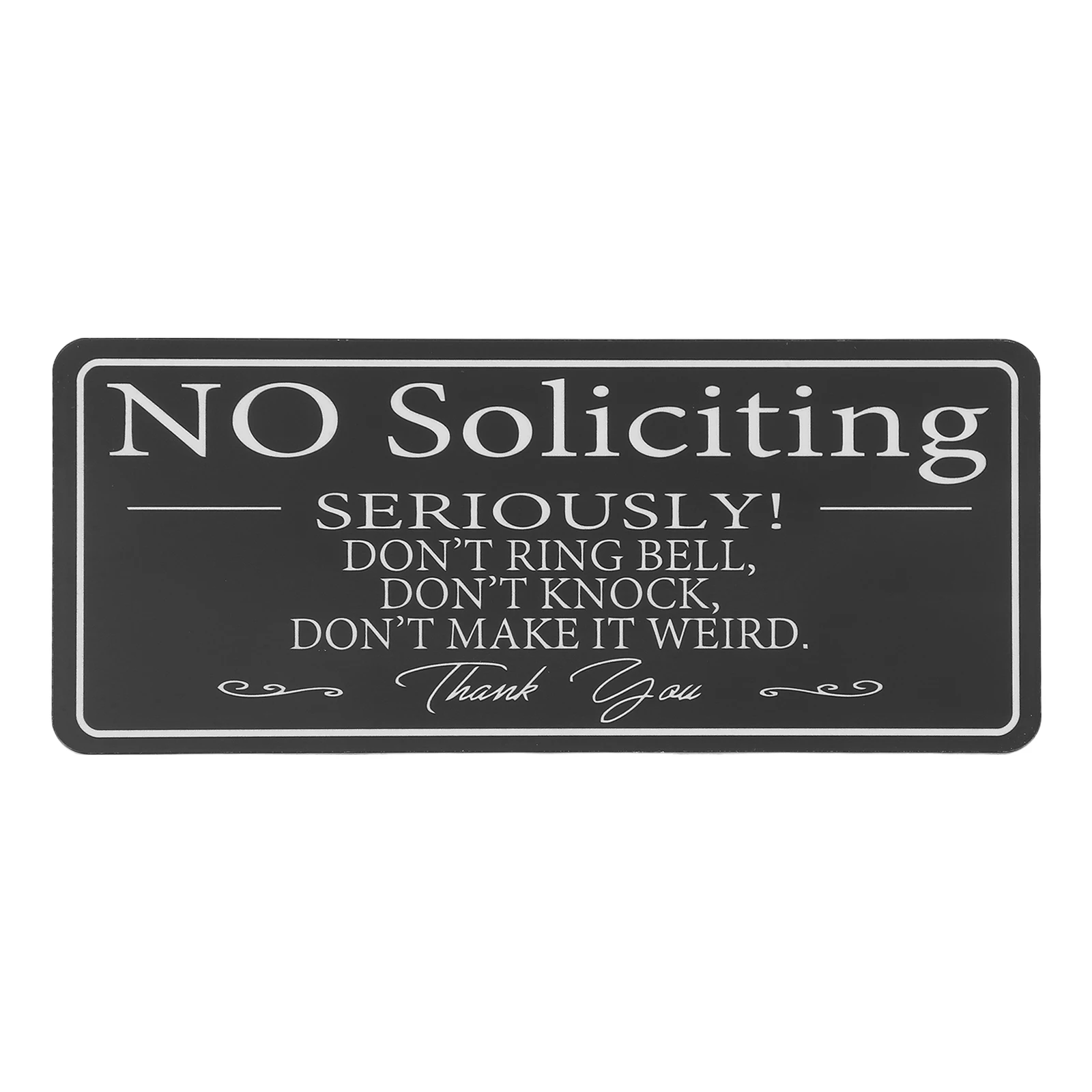 No Soliciting Door Sign Acrylic Self Adhesive Black Minimalist Office Sticker Doorplate For Home Use Fade Resistant
No Soliciting Door Sign Acrylic Self Adhesive Black Minimalist Office Sticker Doorplate For Home Use Fade Resistant