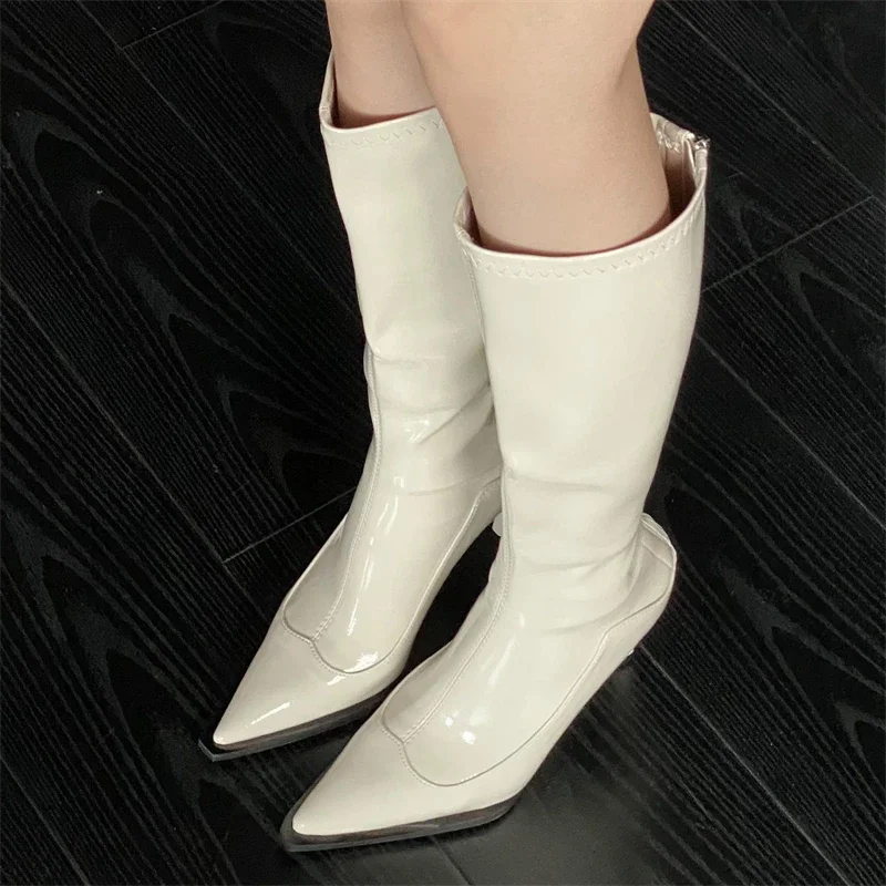 Eilyken Fashion Patent Leather Knee-High Women Boots Pointed Toe Heels Stripper Thin High Shoes Sexy Long Ladies Booties
Eilyken Fashion Patent Leather Knee-High Women Boots Pointed Toe Heels Stripper Thin High Shoes Sexy Long Ladies Booties