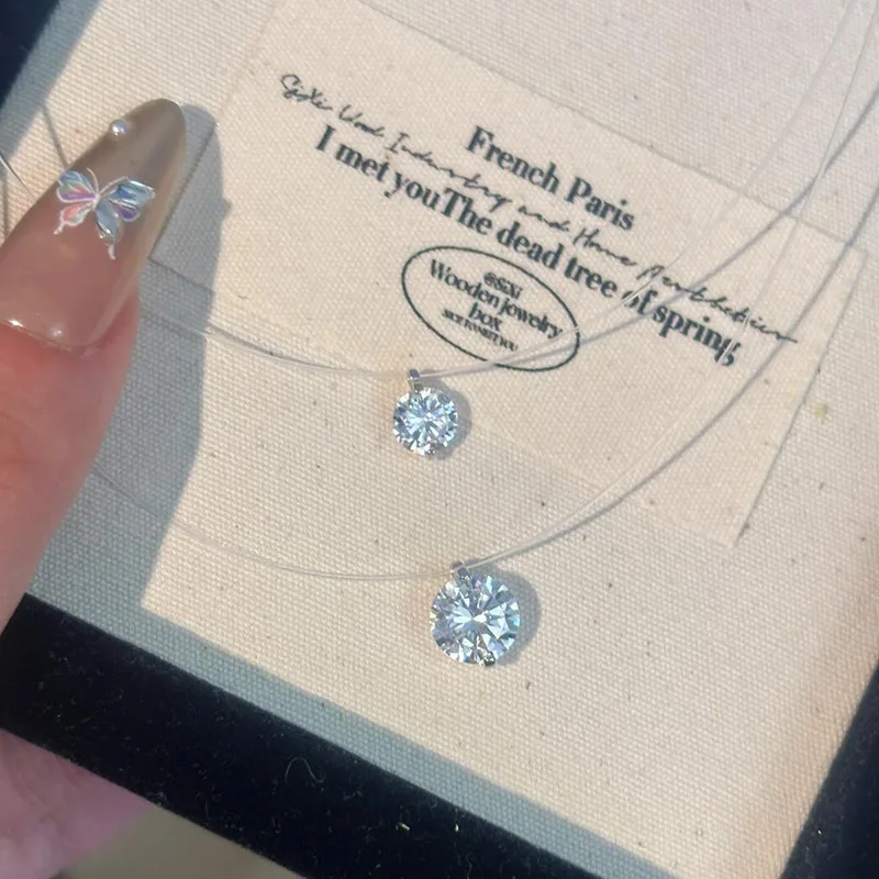 Новинка, простая круглая леска с фиолетовыми бриллиантами, невидимое ожерелье, подвески, белая и розовая цепочка на воротник, вечерние ювелирные изделия, подарки
Новинка, простая круглая леска с фиолетовыми бриллиантами, невидимое ожерелье, подвески, белая и розовая цепочка на воротник, вечерние ювелирные изделия, подарки