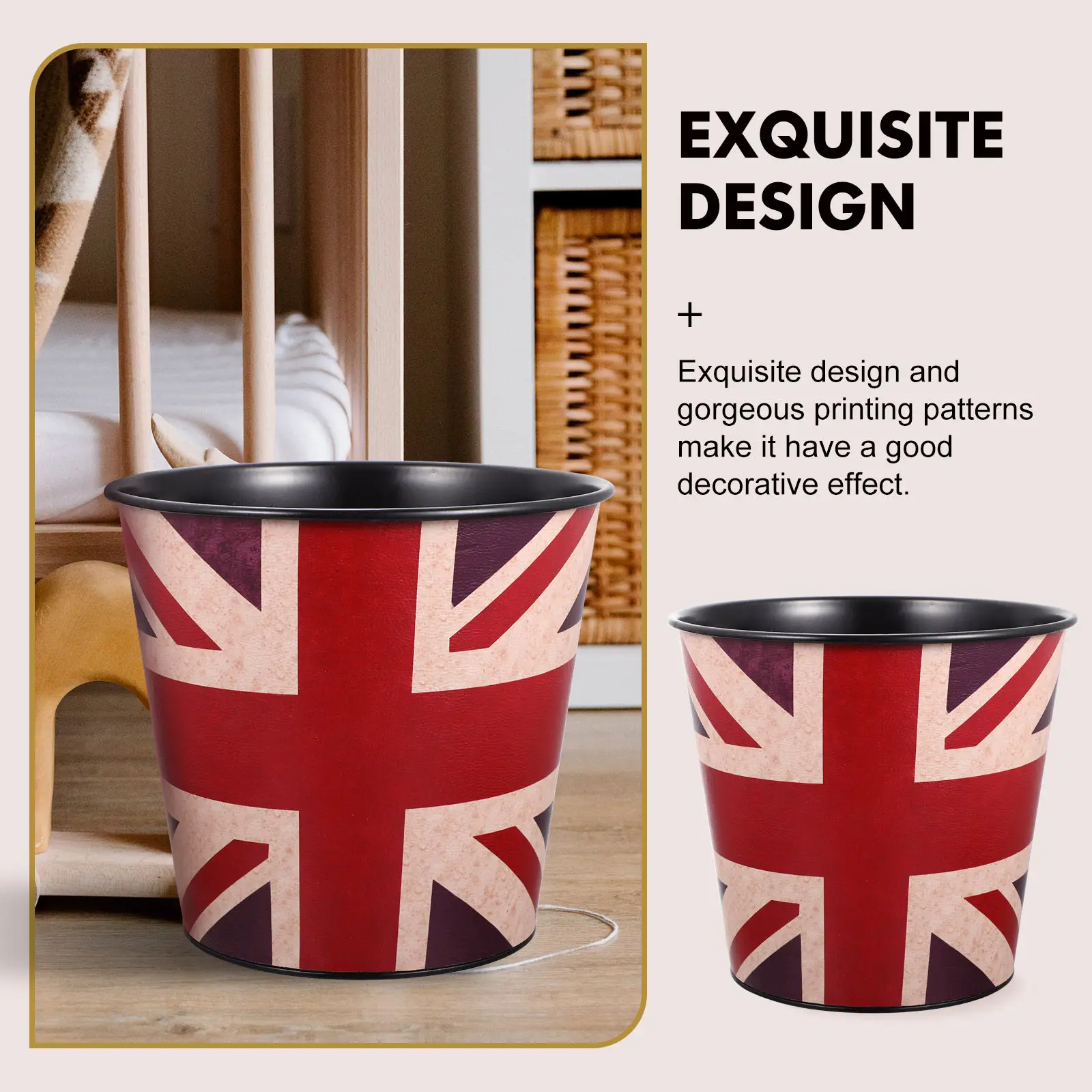 Decorative Retro Trash Can High Grade Iron Construction Spacious Opening Household Waste Container for Living Room Bedroom
Decorative Retro Trash Can High Grade Iron Construction Spacious Opening Household Waste Container for Living Room Bedroom