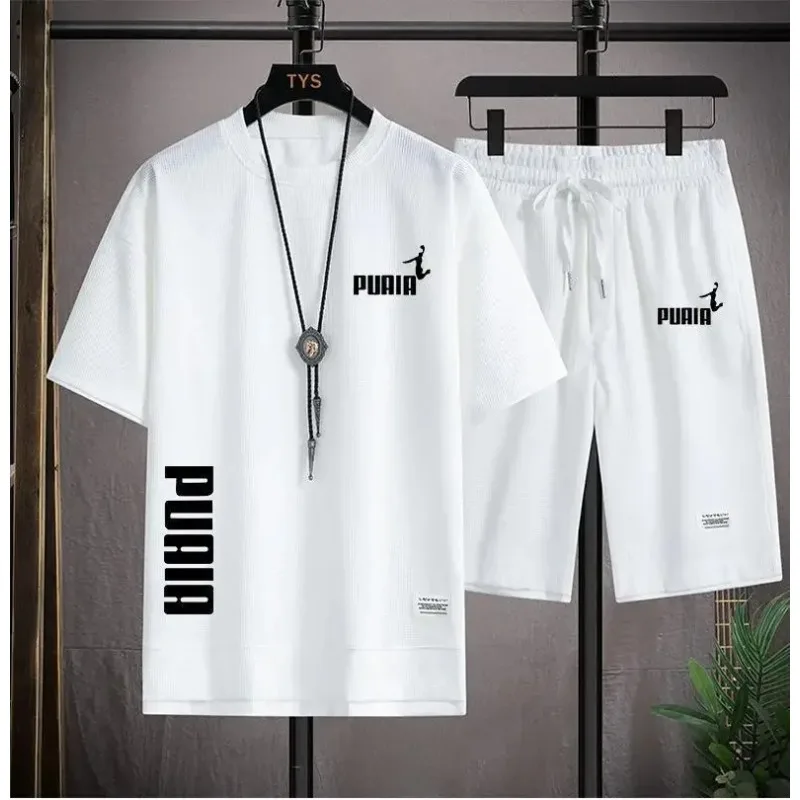 Summer Fashion Men's short-sleeved T-shirt + sports shorts set, casual and breathable outdoor fitness jogging set
Summer Fashion Men's short-sleeved T-shirt + sports shorts set, casual and breathable outdoor fitness jogging set