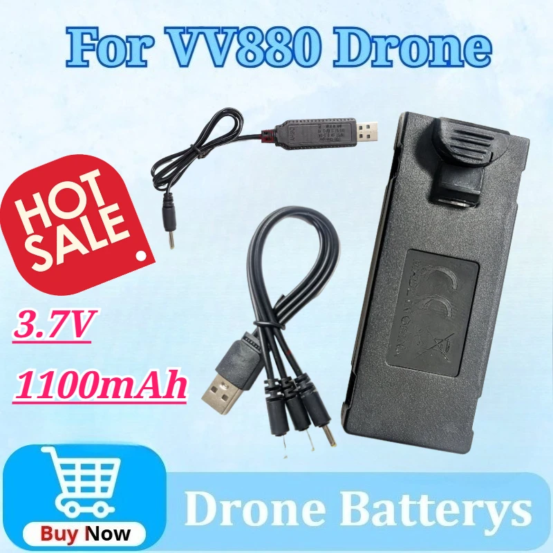 For VV880 Drone Batterys 3.7V 1100mAh Long Life Li-ion Battery, Brushless Charging Cable Protective Ring Universal Parts
For VV880 Drone Batterys 3.7V 1100mAh Long Life Li-ion Battery, Brushless Charging Cable Protective Ring Universal Parts
