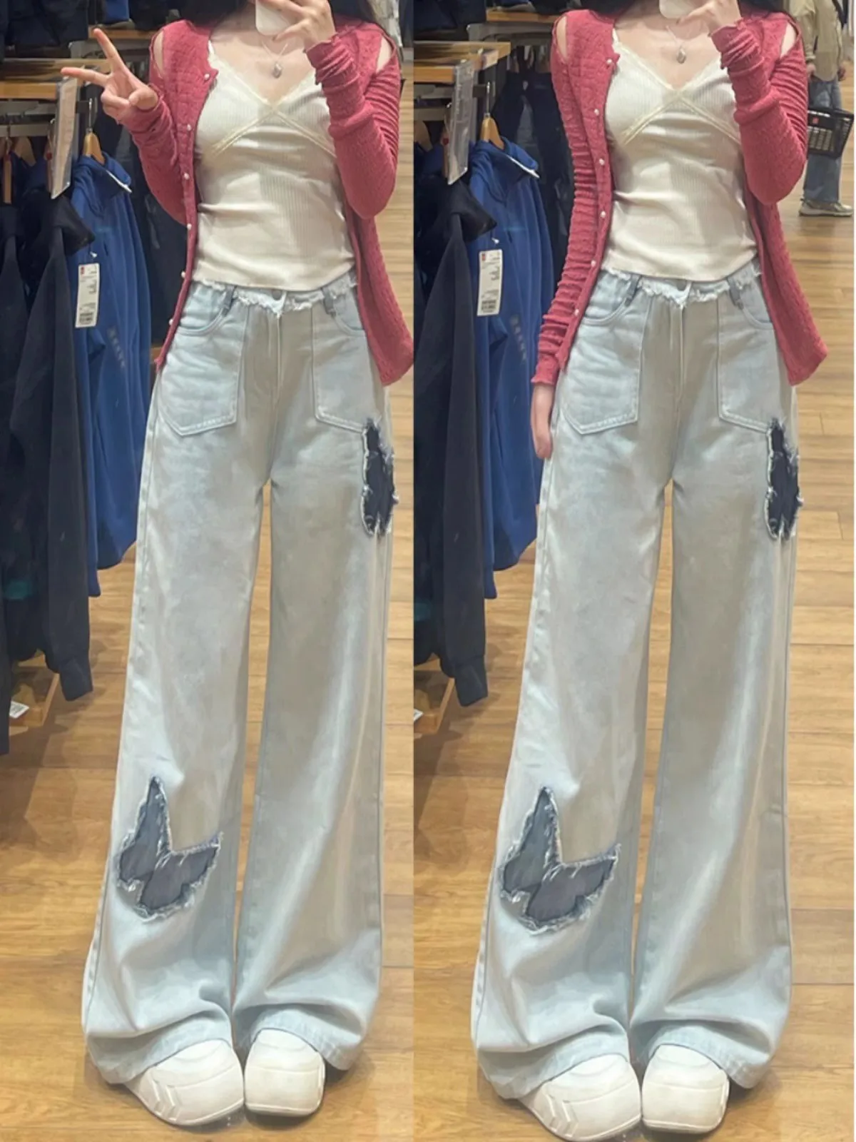 High Waist Wide Leg Denim Jeans Women's Autumn Winter New Sle American Retro Patch Straight Leg Blue Jeans
High Waist Wide Leg Denim Jeans Women's Autumn Winter New Sle American Retro Patch Straight Leg Blue Jeans