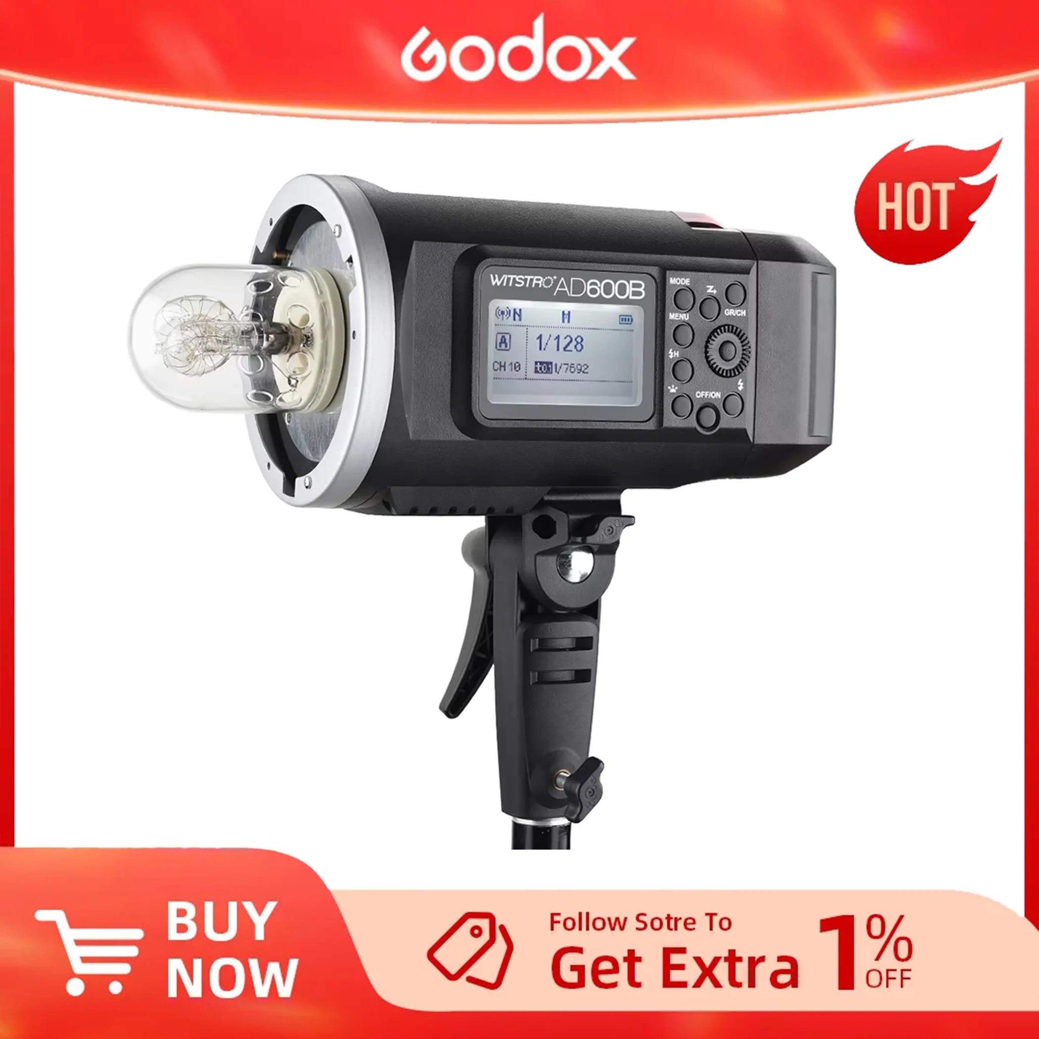 Godox AD600B GN87 TTL HSS Flash Bowen Mount 1/8000s Built-in Godox 2.4G Wireless X System with 8700mAh Battery For Outdoor Shoot
Godox AD600B GN87 TTL HSS Flash Bowen Mount 1/8000s Built-in Godox 2.4G Wireless X System with 8700mAh Battery For Outdoor Shoot