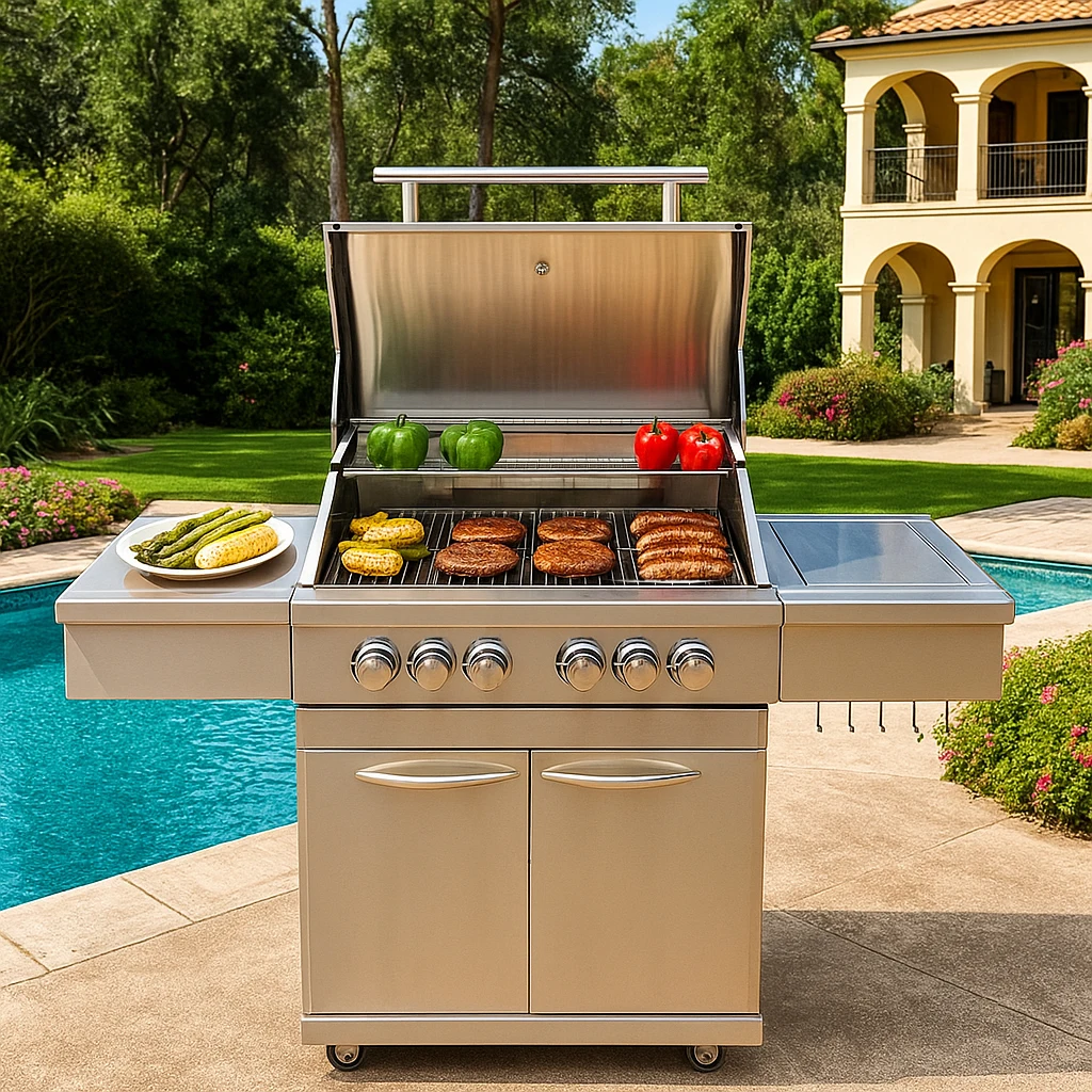 Набор гриля для барбекю для кухни и кемпинга, современный модульный премиум-класса на открытом воздухе
Набор гриля для барбекю для кухни и кемпинга, современный модульный премиум-класса на открытом воздухе