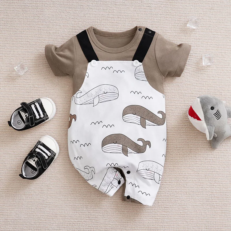 Print Clothes Onesie Baby Whale Round Neck 100% Cotton Comfortable Lovely Brown White Fake Suspenders Newborn Baby Girl Boy Soft
Print Clothes Onesie Baby Whale Round Neck 100% Cotton Comfortable Lovely Brown White Fake Suspenders Newborn Baby Girl Boy Soft