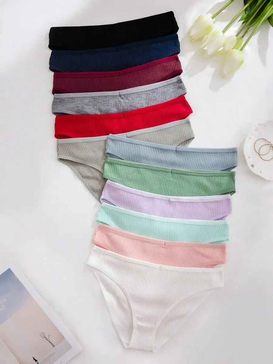 12pcs Women Solid Color Ribbed Seamless Triangle Briefs Comfortable Breathable
12pcs Women Solid Color Ribbed Seamless Triangle Briefs Comfortable Breathable