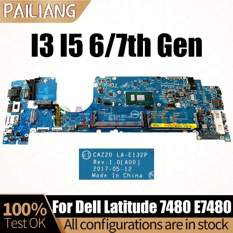 LA-E132P For Dell Latitude 7480 E7480 Laptop Motherboard 0CJWHX 0MP2YX 0R0YRF 0VTFRD 0YF9VM I3 I5 6/7th Notebook Mainboard
LA-E132P For Dell Latitude 7480 E7480 Laptop Motherboard 0CJWHX 0MP2YX 0R0YRF 0VTFRD 0YF9VM I3 I5 6/7th Notebook Mainboard