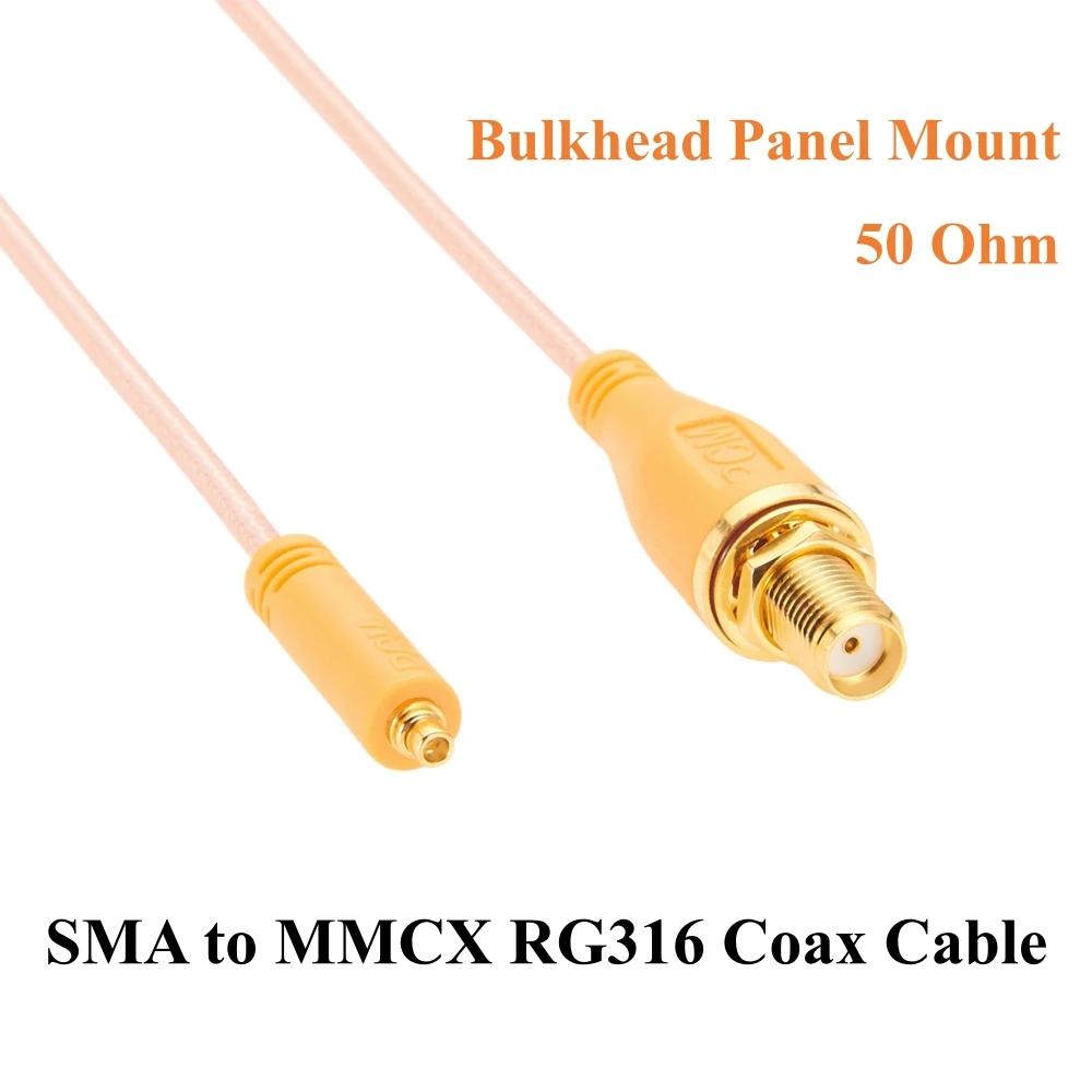 SMA Female to MMCX Male Bulkhead Extension Cable RG316 50 Ohm RF Coaxial Jumper Cable for WiFi Antenna, GPS/GNSS, 4G LTE, SDR
SMA Female to MMCX Male Bulkhead Extension Cable RG316 50 Ohm RF Coaxial Jumper Cable for WiFi Antenna, GPS/GNSS, 4G LTE, SDR