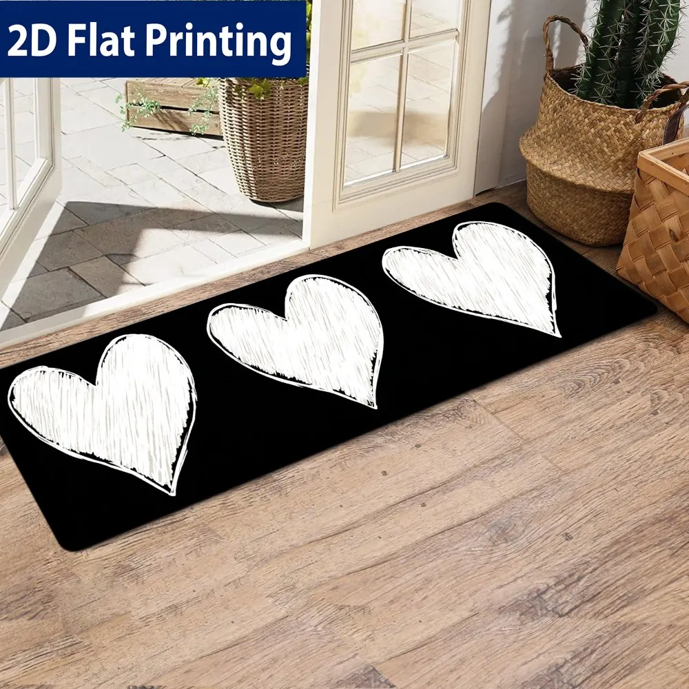 Black and White Sketch Heart Print Kitchen Mat, Non-Slip Washable Durable Runner Rug for Kitchen,Bathroom, Laundry Room and Home
Black and White Sketch Heart Print Kitchen Mat, Non-Slip Washable Durable Runner Rug for Kitchen,Bathroom, Laundry Room and Home