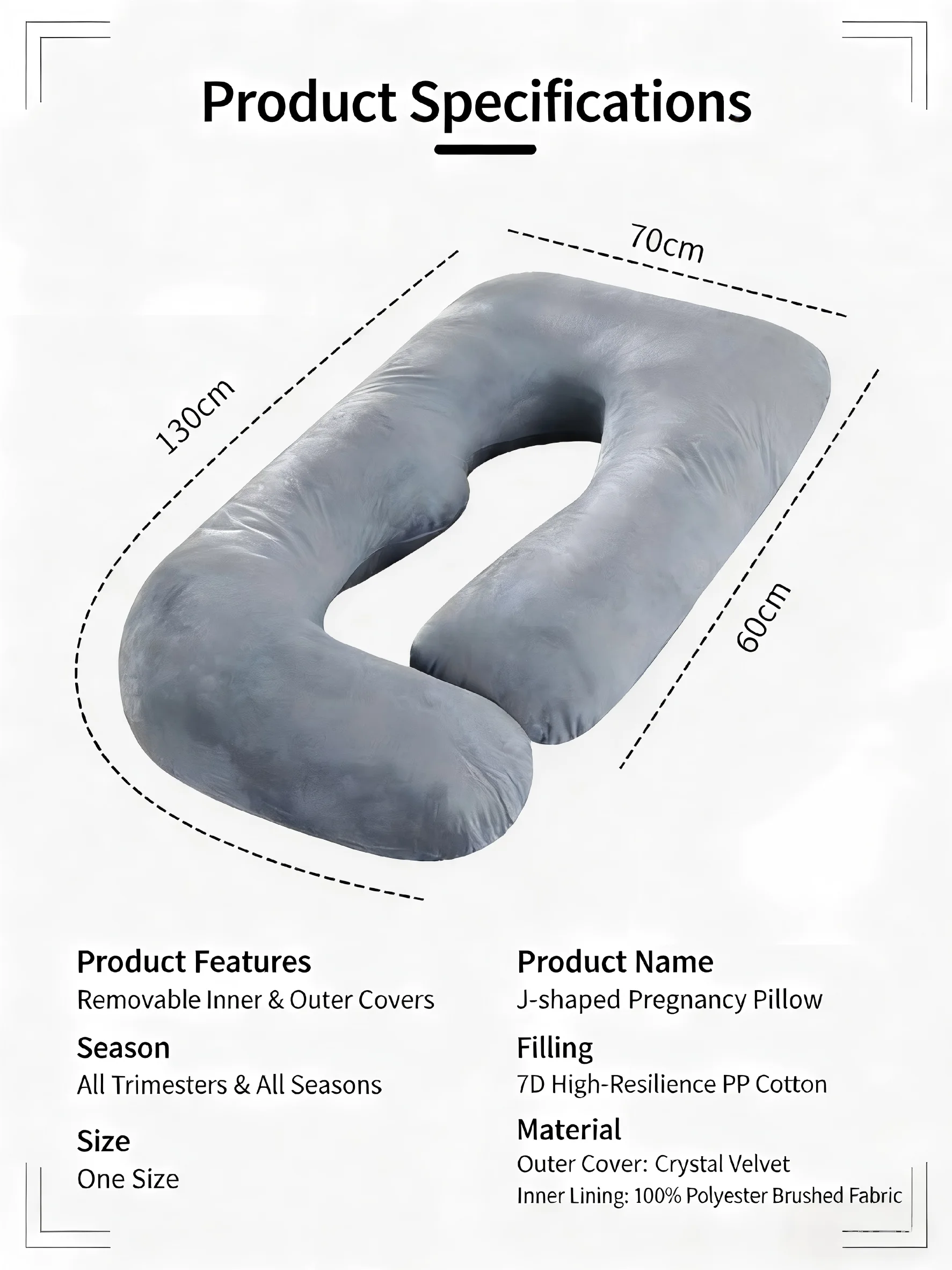 Full Body Pillow 60 inch with Removable Velvet Cover, J-Type Side Sleeper, Back/Leg/Belly Support Pillow for Men & Women
Full Body Pillow 60 inch with Removable Velvet Cover, J-Type Side Sleeper, Back/Leg/Belly Support Pillow for Men & Women
