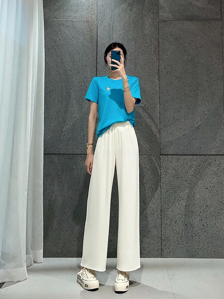High Waist Wide Leg Pants Women's Slimming Loose Fit Summer Cool Pants Versatile Casual Trousers Commute Style Pocket Detail
High Waist Wide Leg Pants Women's Slimming Loose Fit Summer Cool Pants Versatile Casual Trousers Commute Style Pocket Detail