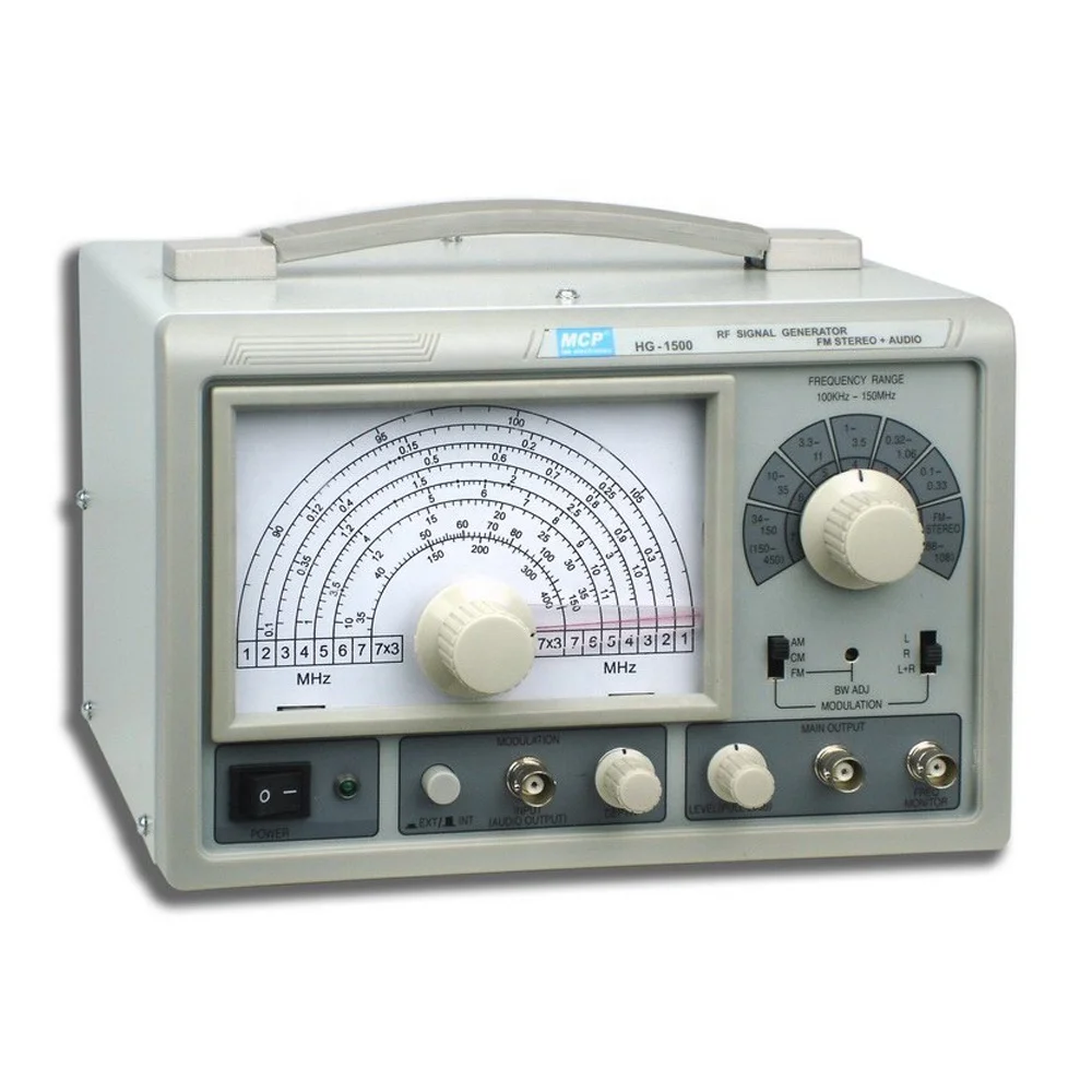 MCP HG1500-генератор радиочастотных сигналов AM FM / HF генератор/генератор радиочастотных сигналов 150 МГц
MCP HG1500-генератор радиочастотных сигналов AM FM / HF генератор/генератор радиочастотных сигналов 150 МГц