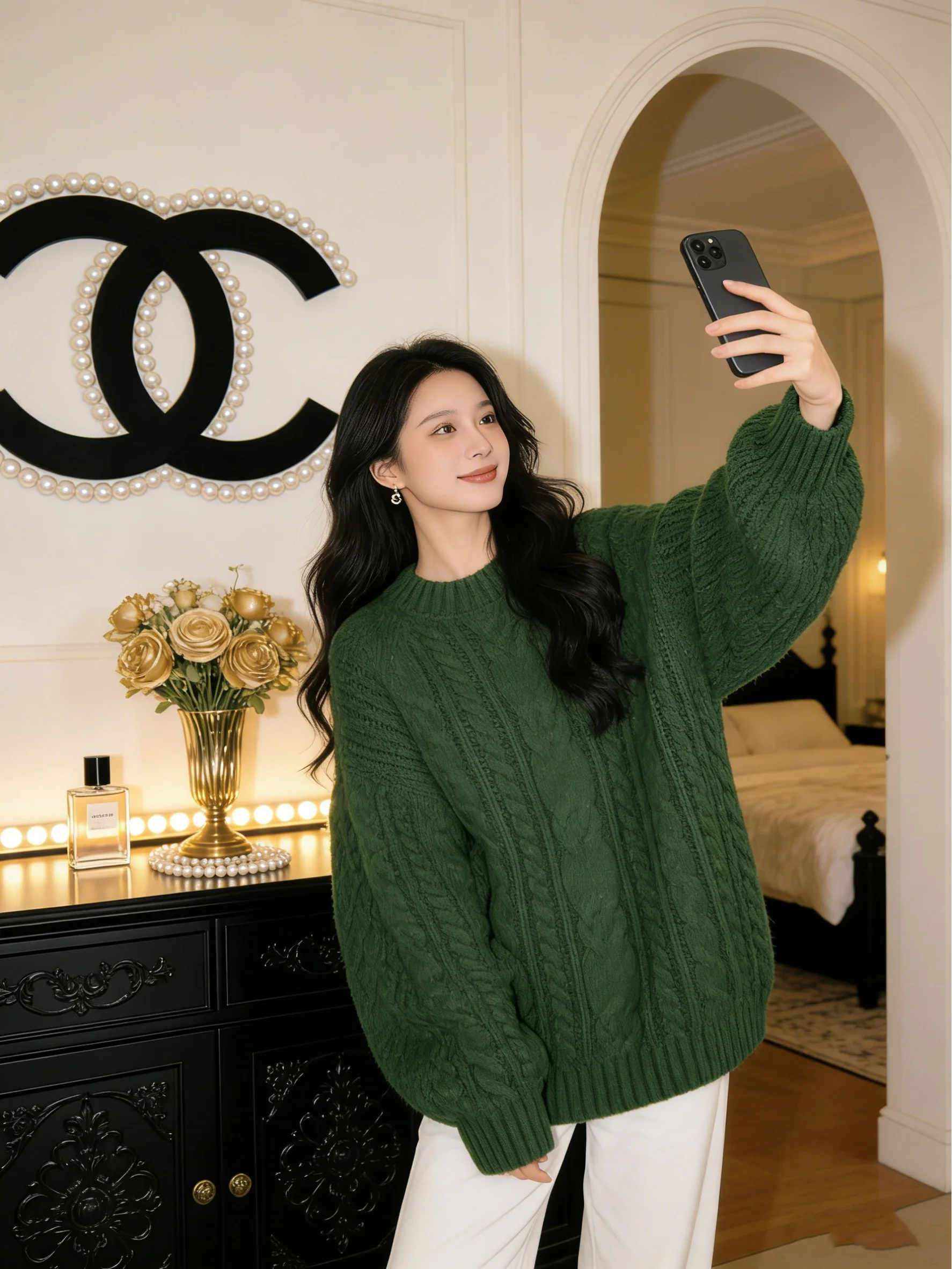 Retro Forest Green Women's Knitwear Soft Thick Warm Stylish Korean Lazy Style Autumn Winter Sweater Comfortable Skin-friendly
Retro Forest Green Women's Knitwear Soft Thick Warm Stylish Korean Lazy Style Autumn Winter Sweater Comfortable Skin-friendly