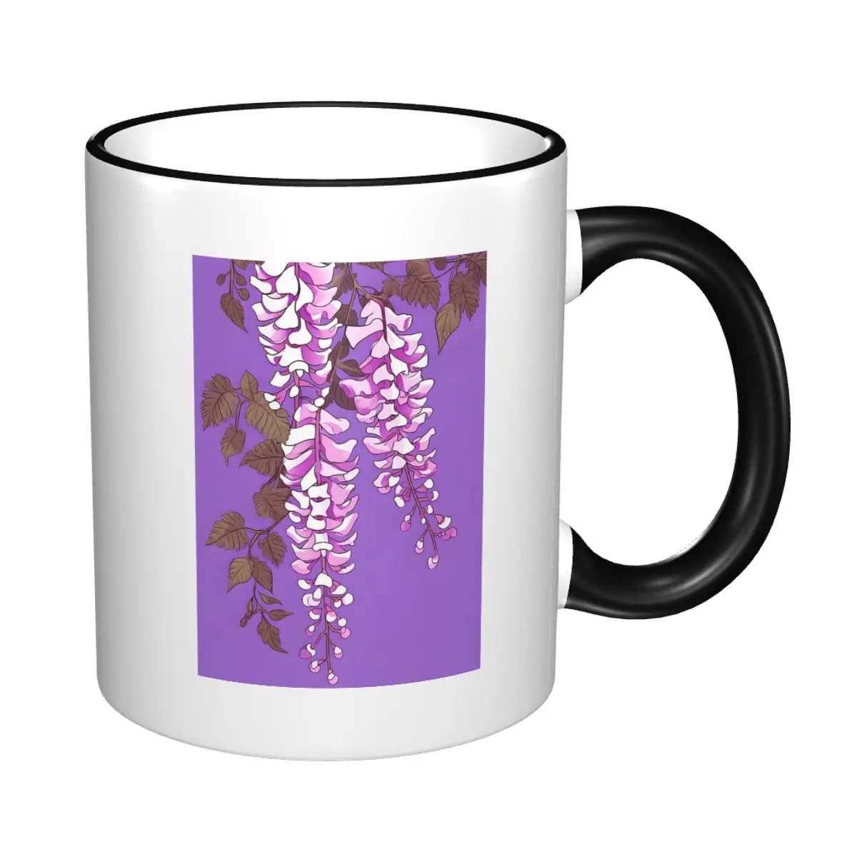 Керамическая кружка Silkfall с розовыми и белыми цветами глицинии на мягком фиолетовом фоне, для кофе, чая, молока, подарок для женщин и мужчин
Керамическая кружка Silkfall с розовыми и белыми цветами глицинии на мягком фиолетовом фоне, для кофе, чая, молока, подарок для женщин и мужчин