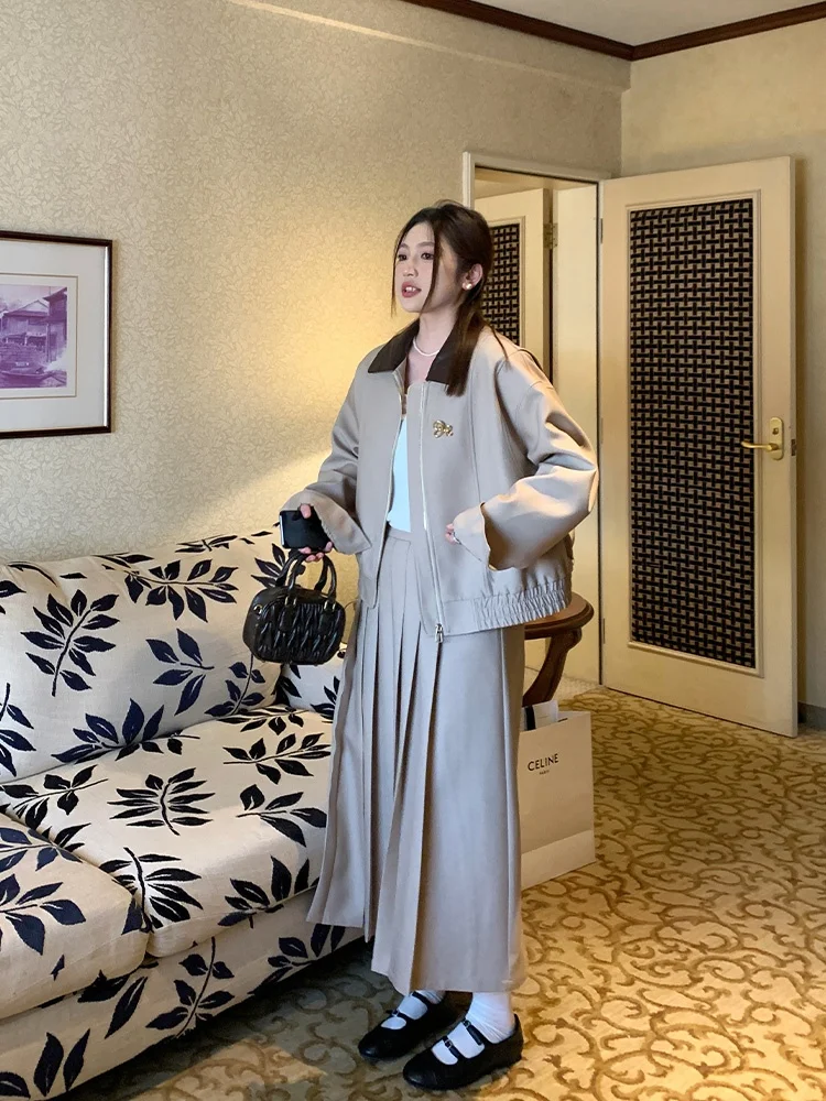 NAZ plus Size Spring Vintage Preppy Style Jacket And Skirt Set Long Sleeve Collar A-Line Midi Dress for Office Wear
NAZ plus Size Spring Vintage Preppy Style Jacket And Skirt Set Long Sleeve Collar A-Line Midi Dress for Office Wear