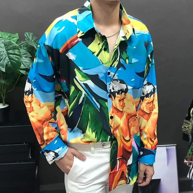 Fall Portrait Print Shirt Fashion Long Sleeve Hip Hop Party Stagewear Social Shirt Bohemian Holiday Retro Print Shirt For Men
Fall Portrait Print Shirt Fashion Long Sleeve Hip Hop Party Stagewear Social Shirt Bohemian Holiday Retro Print Shirt For Men