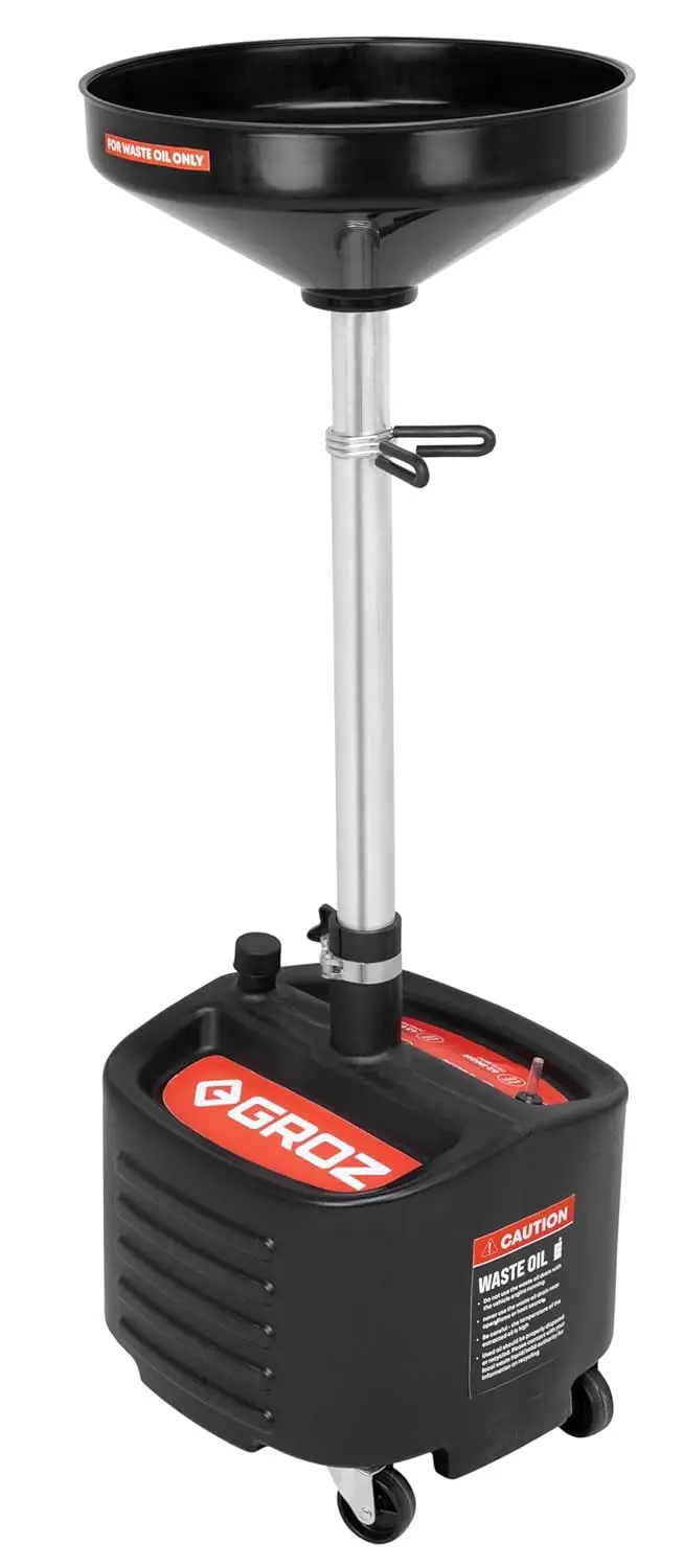 8 Gallon Wheeled Oil Drain Pan with Adjustable Height, Spill-Proof Design and Tool Storage
8 Gallon Wheeled Oil Drain Pan with Adjustable Height, Spill-Proof Design and Tool Storage