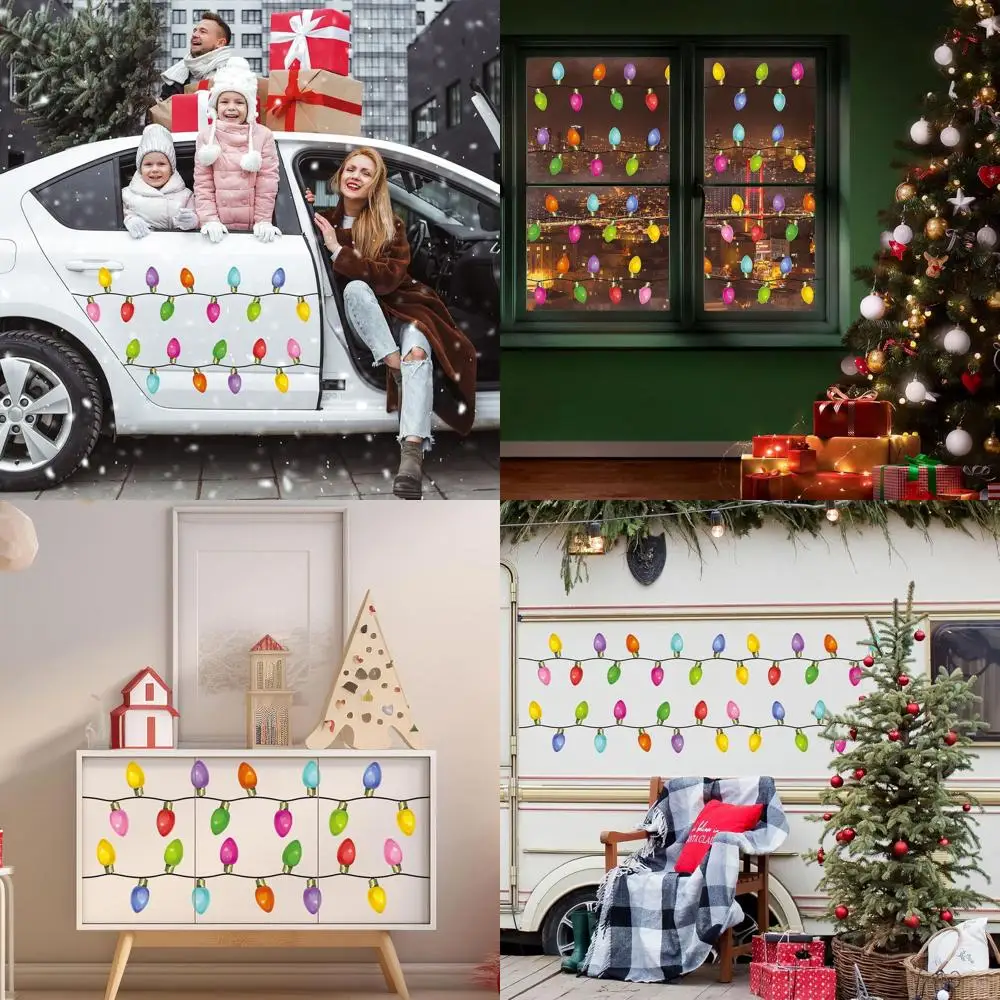 124Pcs Christmas Car Light Bulb Stickers With Wire Stickers - 11 Colors Vinyl Decals Self-Adhesive Xmas Holiday Lights for Windo
124Pcs Christmas Car Light Bulb Stickers With Wire Stickers - 11 Colors Vinyl Decals Self-Adhesive Xmas Holiday Lights for Windo