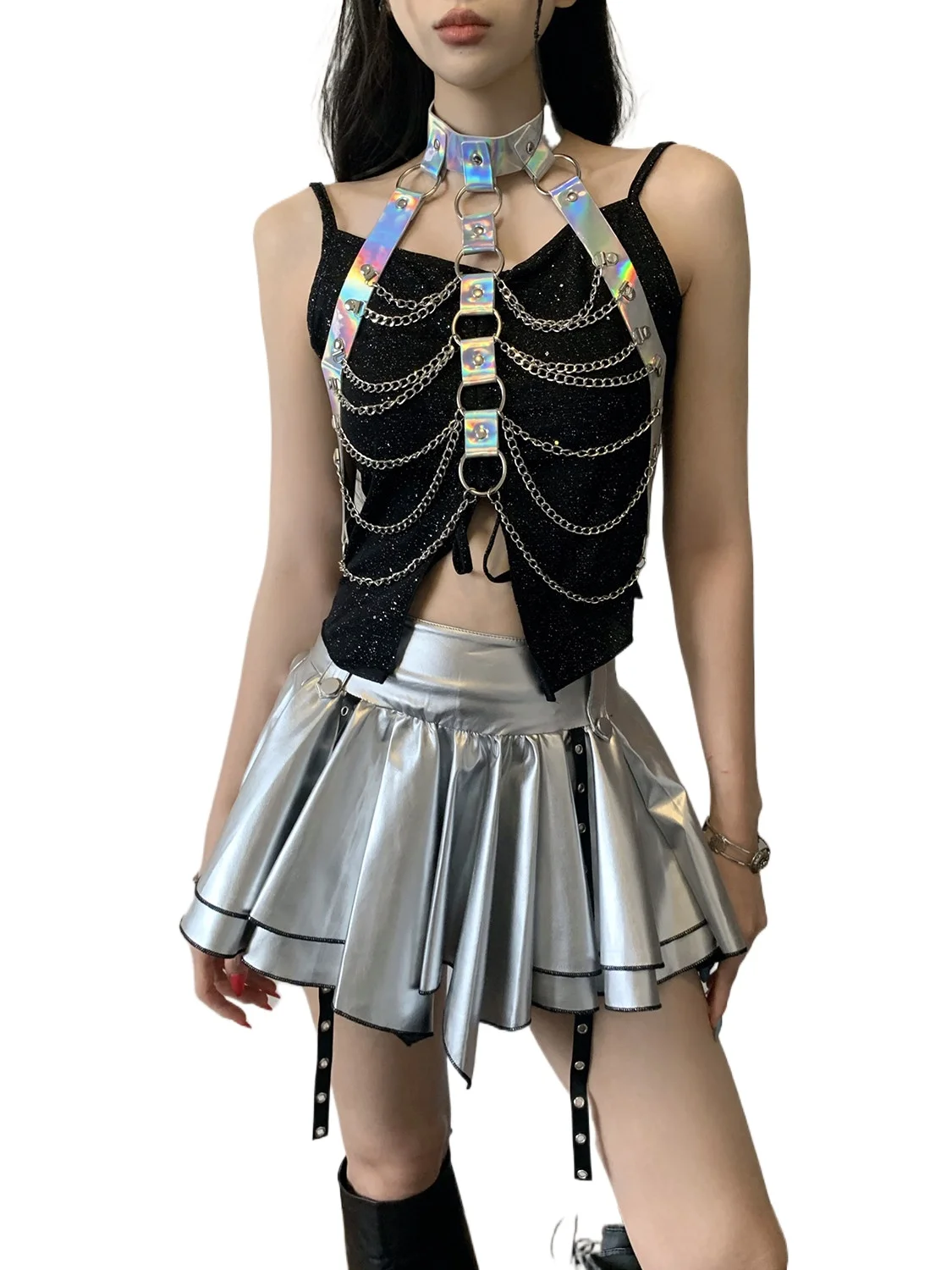 Новый сексуальный сценический костюм для выступлений корейских танцевальных групп, для ведущих исполнительниц ночных клубов, для джазовых танцев, для горячих девушек, серебристый, для выступлений на сцене
Новый сексуальный сценический костюм для выступлений корейских танцевальных групп, для ведущих исполнительниц ночных клубов, для джазовых танцев, для горячих девушек, серебристый, для выступлений на сцене