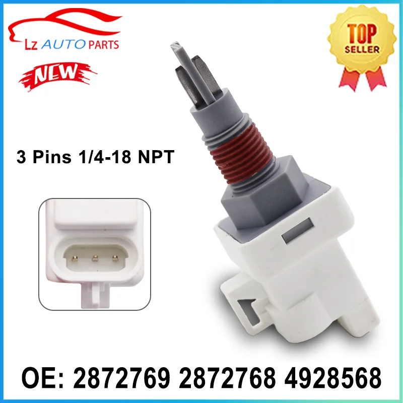 Coolant Fluid Level Sensor 2872769 2872768 4928568 3 Pins 1/4-18 NPT for Cummins QSK50 Engine Q21-6007S for Peterbilt Kenworth
Coolant Fluid Level Sensor 2872769 2872768 4928568 3 Pins 1/4-18 NPT for Cummins QSK50 Engine Q21-6007S for Peterbilt Kenworth