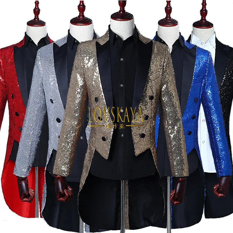 Мужское платье для выступлений на сцене Tailcoat с пайетками волшебника красивый голос хор проводник
Мужское платье для выступлений на сцене Tailcoat с пайетками волшебника красивый голос хор проводник