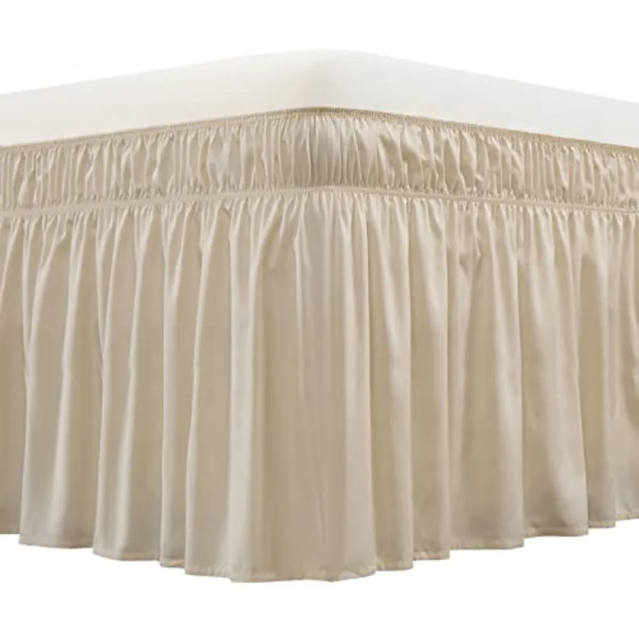 Wrap Around Bed Skirt Three Fabric Sides Elastic Dust Ruffled 16 Inch Tailored Drop, Easy to Install Fade Resistant-, Queen/Kin
Wrap Around Bed Skirt Three Fabric Sides Elastic Dust Ruffled 16 Inch Tailored Drop, Easy to Install Fade Resistant-, Queen/Kin
