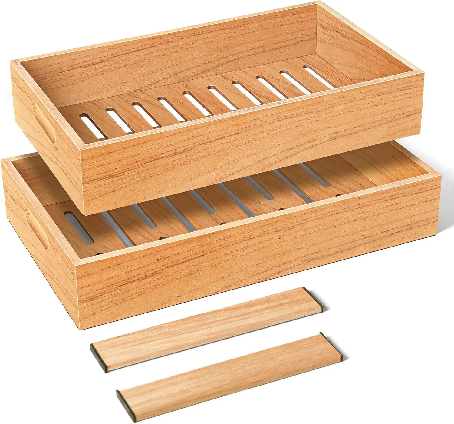Spanish Cedar Cigar Tray with Adjustable Dividers and Storage Drawer, Compatible with Most Humidor Boxes (2-Piece Set)
Spanish Cedar Cigar Tray with Adjustable Dividers and Storage Drawer, Compatible with Most Humidor Boxes (2-Piece Set)