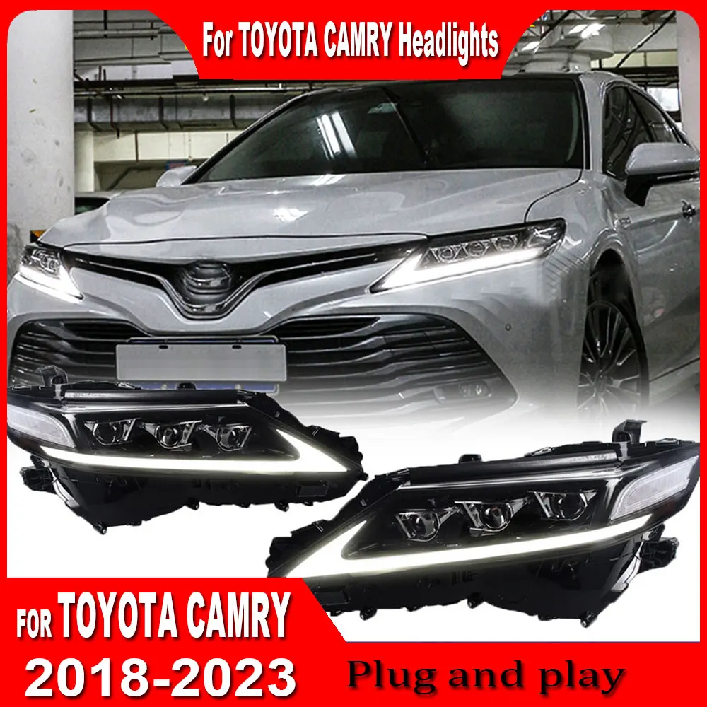 Автомобильные фары для Toyota Camry 2018 2019-2023, 8-е обновление, дизайн в стиле ES, бифокальные линзы, светодиодные автомобильные фары в сборе Drl
Автомобильные фары для Toyota Camry 2018 2019-2023, 8-е обновление, дизайн в стиле ES, бифокальные линзы, светодиодные автомобильные фары в сборе Drl