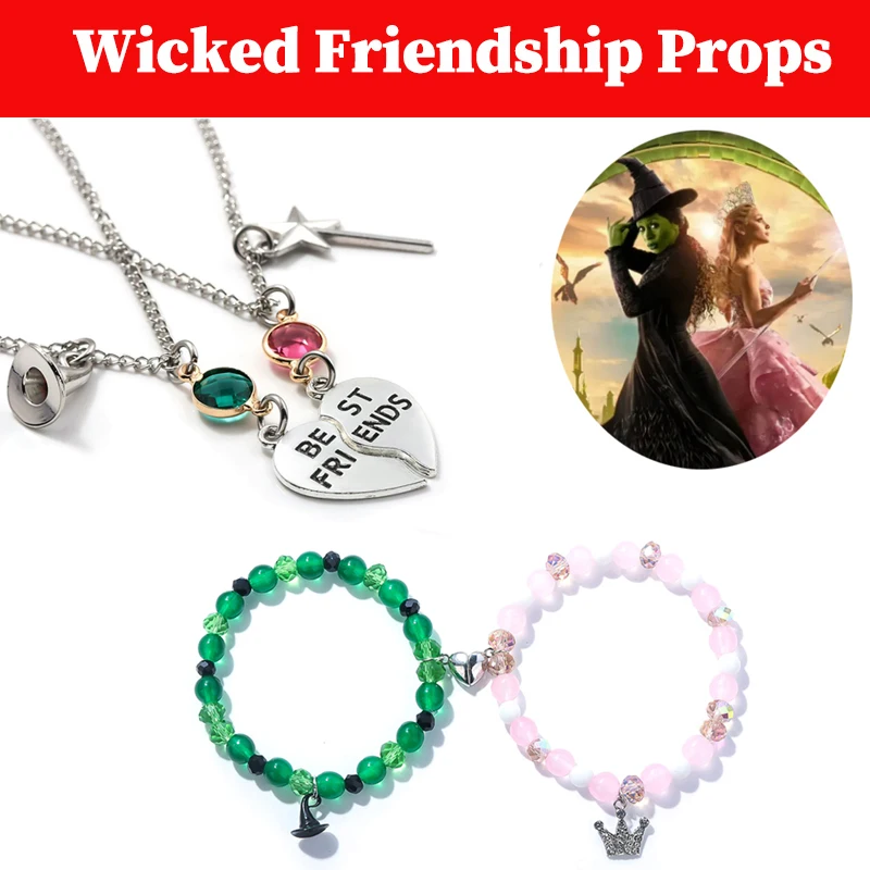 Movie Wicked Friendship Bracelets Cosplay Matching Strap Necklace Costume Props Women Disguise Halloween Green Pink Handband
Movie Wicked Friendship Bracelets Cosplay Matching Strap Necklace Costume Props Women Disguise Halloween Green Pink Handband