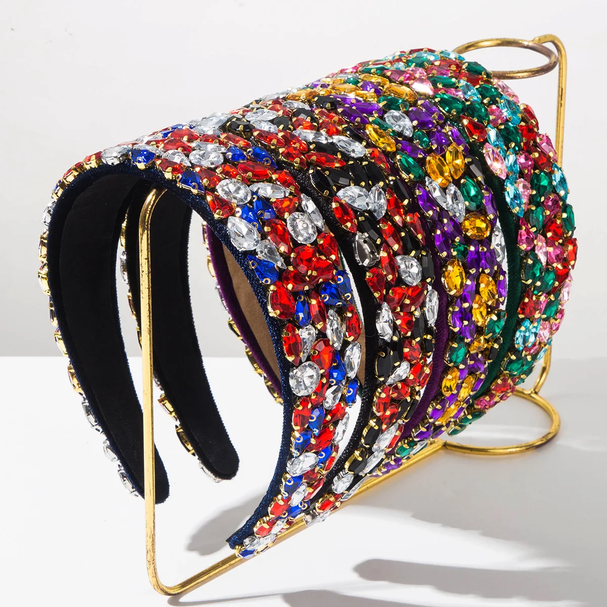 Headband retro heavy craftsmanship colorful diamond-filled wide-brimmed headband versatile and high-end prom hair accessory 487
Headband retro heavy craftsmanship colorful diamond-filled wide-brimmed headband versatile and high-end prom hair accessory 487