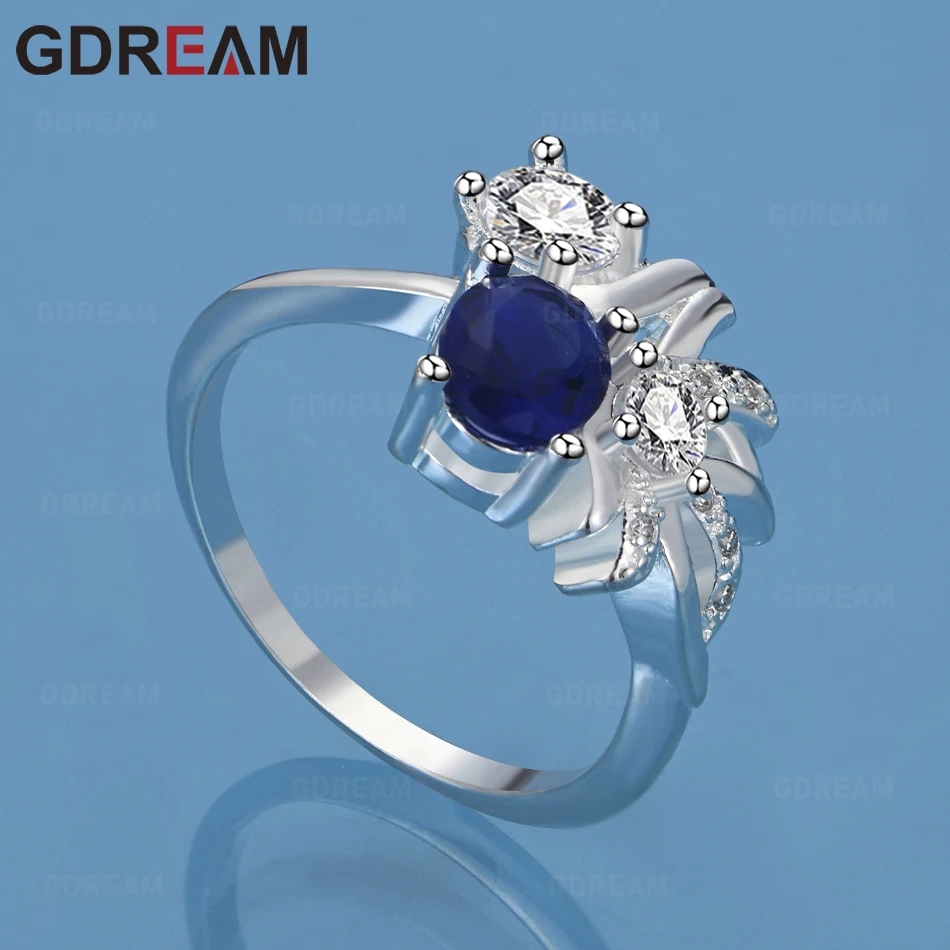 GDREAM 925 Sterling Silver Blue Zircon 7-10# Ring Woman Noble Gift Charm Banquet Jewelry
GDREAM 925 Sterling Silver Blue Zircon 7-10# Ring Woman Noble Gift Charm Banquet Jewelry
