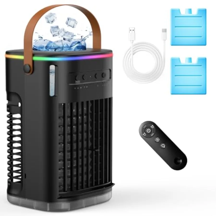 Upgraded 5 IN 1 Small Portable Air Conditioner, 2 Spray Ports, 1200ml Water Tank, Cooling Fan with 7 LIghts
Upgraded 5 IN 1 Small Portable Air Conditioner, 2 Spray Ports, 1200ml Water Tank, Cooling Fan with 7 LIghts