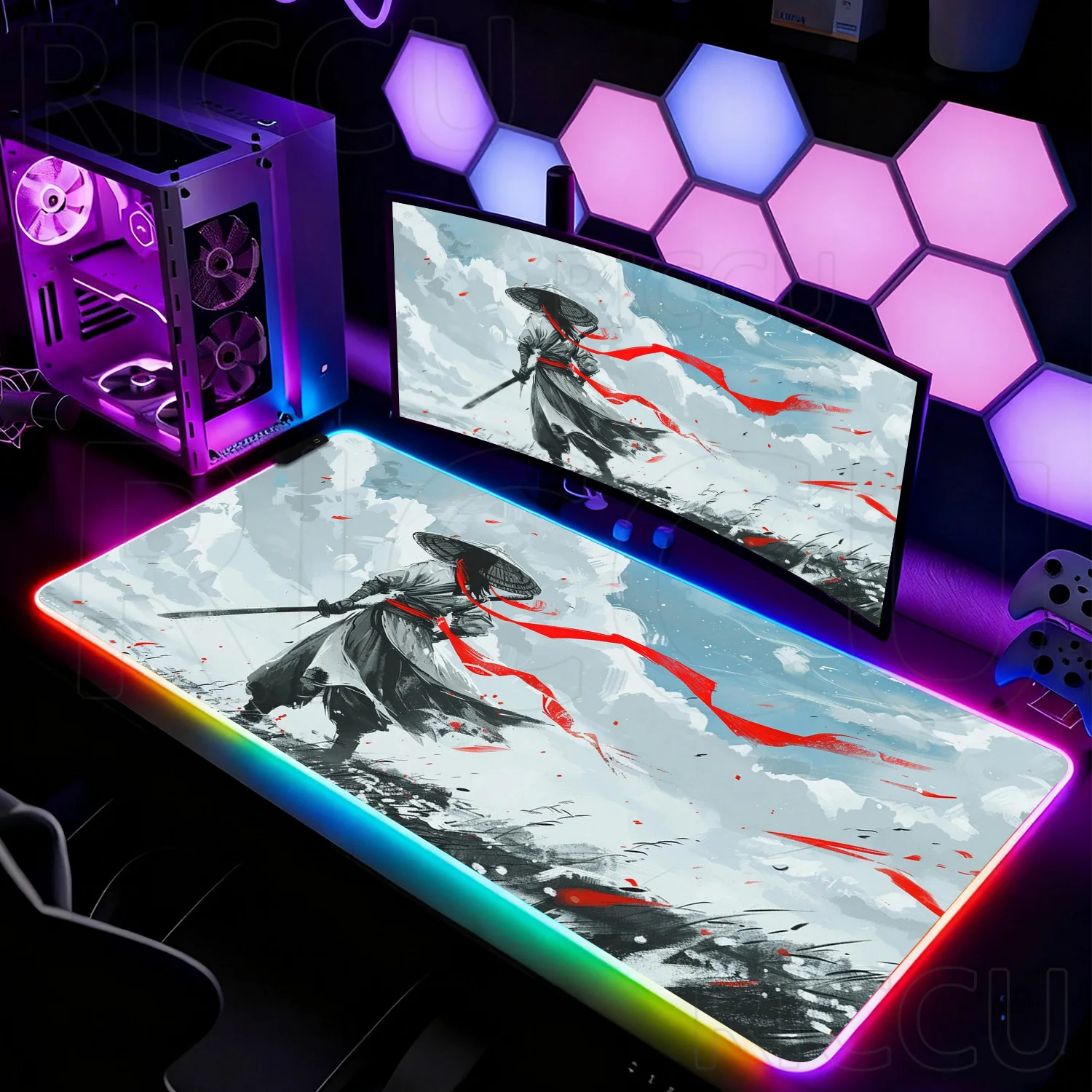 RGB Japan Samurai Warrior Ranger Большой расширенный игровой коврик для мыши 900X400 мм Настольный коврик для офисного геймера Нескользящие светодиодные аксессуары Коврики
RGB Japan Samurai Warrior Ranger Большой расширенный игровой коврик для мыши 900X400 мм Настольный коврик для офисного геймера Нескользящие светодиодные аксессуары Коврики