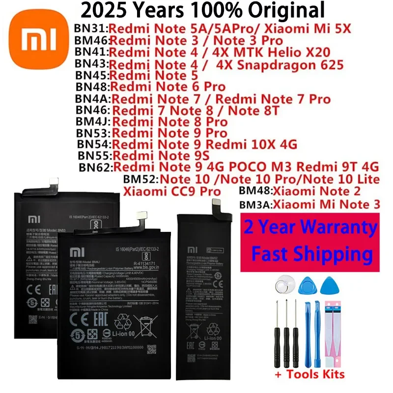 2025 100% оригинальный аккумулятор для Xiaomi Redmi Mi Note POCO M3 CC9 2 3 4 5 4X 5X 5A 6 7 8 8T 9 9S 9T 10 10X Pro Lite аккумуляторы
2025 100% оригинальный аккумулятор для Xiaomi Redmi Mi Note POCO M3 CC9 2 3 4 5 4X 5X 5A 6 7 8 8T 9 9S 9T 10 10X Pro Lite аккумуляторы