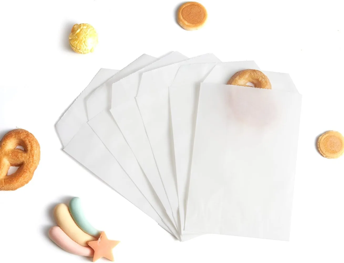100 Pcs 4x6" Semi-Transparent Glassine Waxed Paper Treat Bags, for Party Favors, Bakery, Cookies, Sandwiches, Soap Packing
100 Pcs 4x6" Semi-Transparent Glassine Waxed Paper Treat Bags, for Party Favors, Bakery, Cookies, Sandwiches, Soap Packing