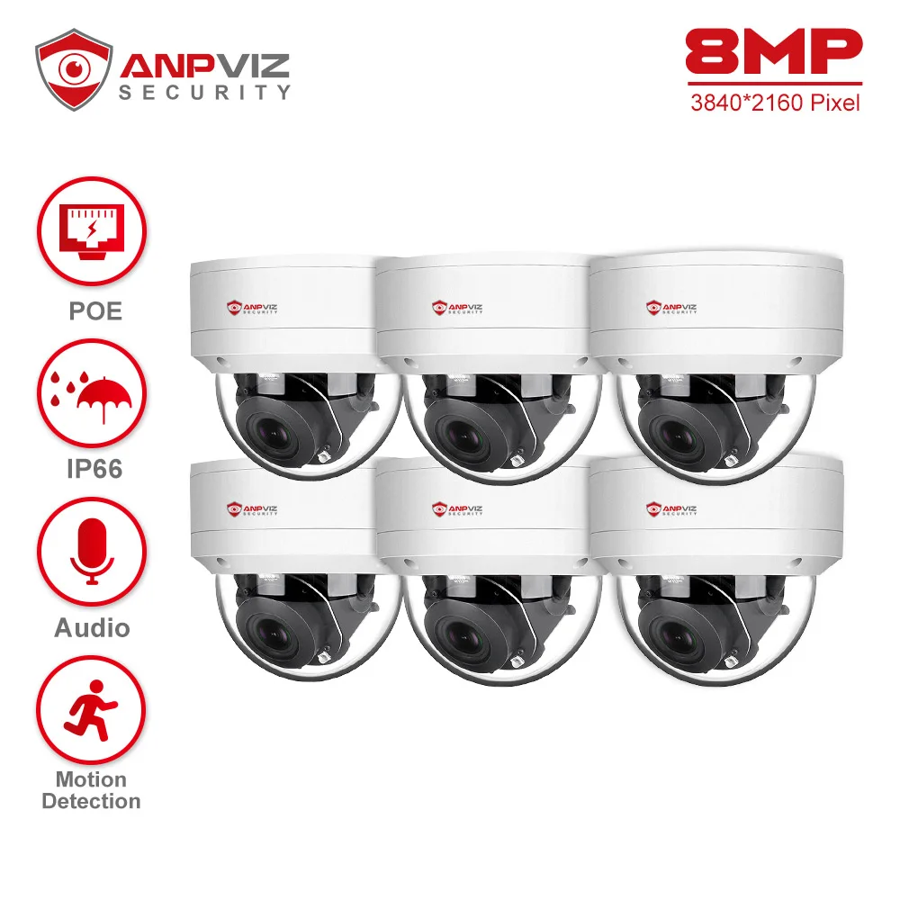 Anpviz 6pc Smart 8MP POE IP PTZ Camera 5X Optical Zoom Audio Camera IR 30m Outdoor Security Protection Human Vehicle Detection
Anpviz 6pc Smart 8MP POE IP PTZ Camera 5X Optical Zoom Audio Camera IR 30m Outdoor Security Protection Human Vehicle Detection