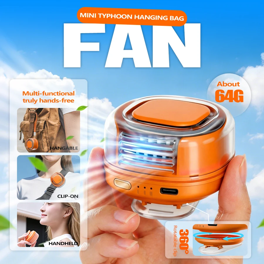 3-in-1 Clip Fan, 3 Speeds, 360° Swivel, Rechargeable Battery, Portable, Mini Desktop/Waist/Clip USB Fan for Camping Office
3-in-1 Clip Fan, 3 Speeds, 360° Swivel, Rechargeable Battery, Portable, Mini Desktop/Waist/Clip USB Fan for Camping Office