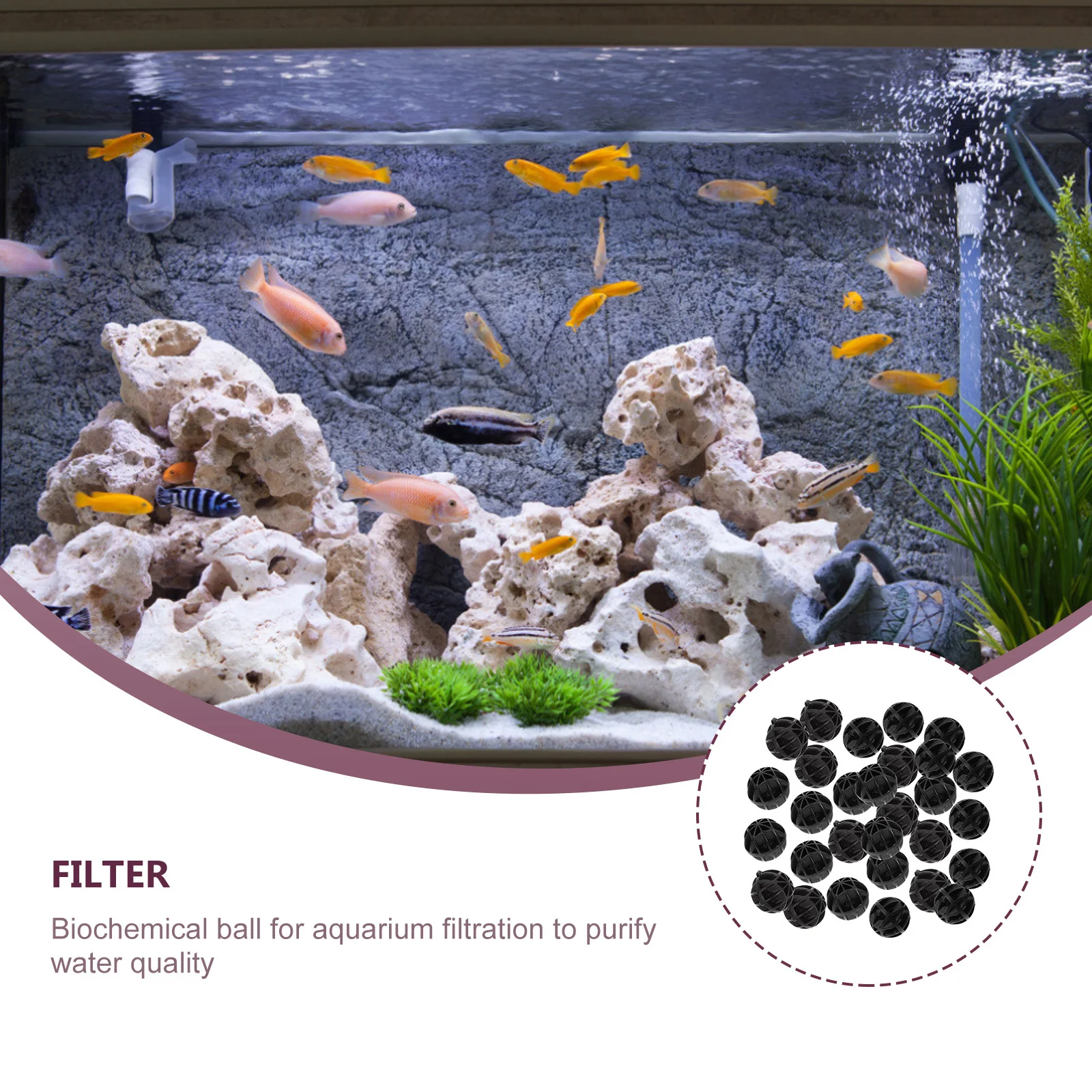 150 Pcs Bio Ball Filter Media for Aquarium Freshwater Marine Fish Tank Biological Filtration HOB Pond Filter Black
150 Pcs Bio Ball Filter Media for Aquarium Freshwater Marine Fish Tank Biological Filtration HOB Pond Filter Black