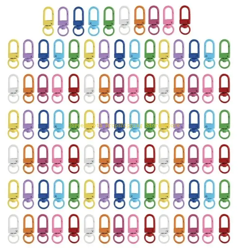 100pcs Multicolored Rotatable Lobster Clasps Mixed Color Alloy Rotating Carabiner Hooks for Key Holders and Handbags 10CD
100pcs Multicolored Rotatable Lobster Clasps Mixed Color Alloy Rotating Carabiner Hooks for Key Holders and Handbags 10CD