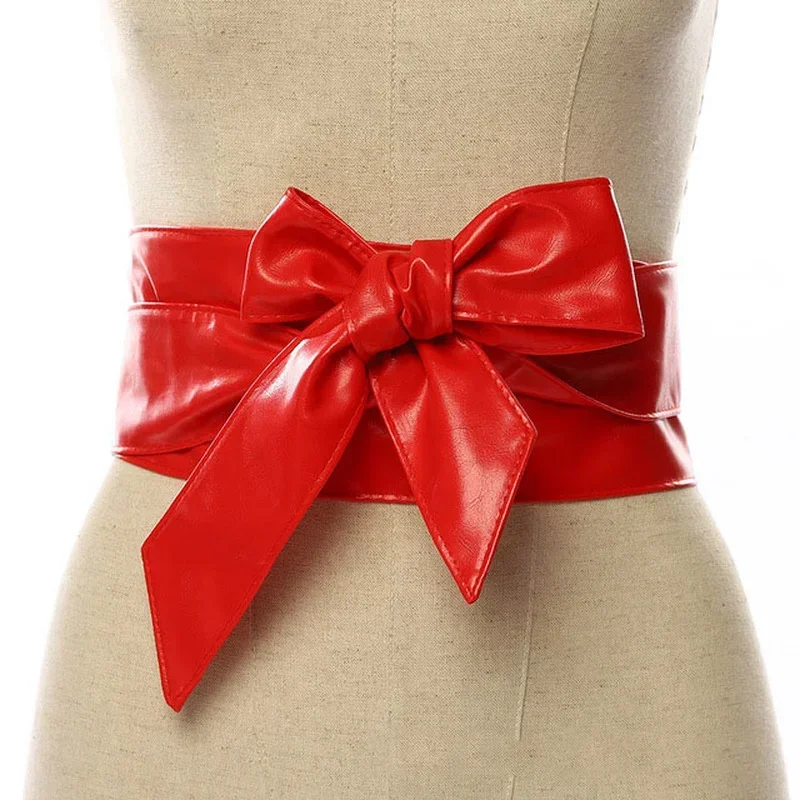 Solid Color Leather Cummerbunds for Women Wide Waist Belt Bow Self Tie Wrap Brand Ladies Fashion Strap Wide Waist Belts Gifts
Solid Color Leather Cummerbunds for Women Wide Waist Belt Bow Self Tie Wrap Brand Ladies Fashion Strap Wide Waist Belts Gifts
