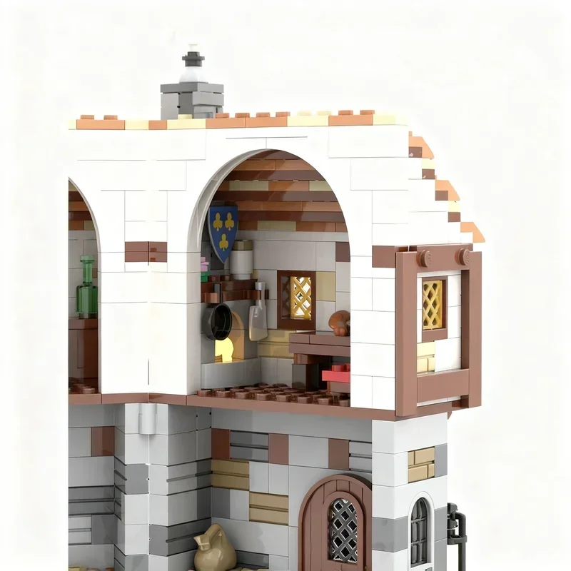 867PCS MOC Medieval Castle Guarded Inn Model Building Blocks Creative Street View Display Home Decor Construction Set Gift Shelf
867PCS MOC Medieval Castle Guarded Inn Model Building Blocks Creative Street View Display Home Decor Construction Set Gift Shelf
