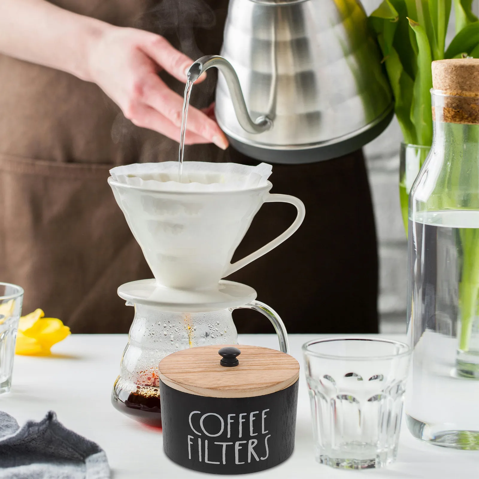 Premium Wood Coffee Filter Paper Storage Box Round Disposable Filters Tea Bag Organizer Airtight Lid Desktop Kitchen Office
Premium Wood Coffee Filter Paper Storage Box Round Disposable Filters Tea Bag Organizer Airtight Lid Desktop Kitchen Office