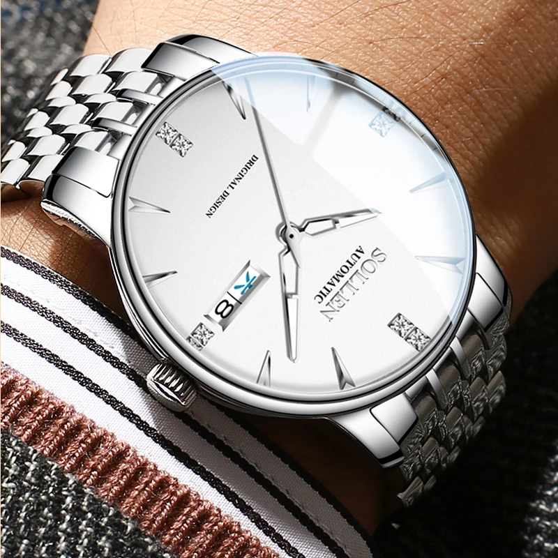 SOLLEN Luxury Sapphire Men's Watch NH36A Automatic Mechanical Dual Calendar Diamond Waterproof Clock SL9052
SOLLEN Luxury Sapphire Men's Watch NH36A Automatic Mechanical Dual Calendar Diamond Waterproof Clock SL9052