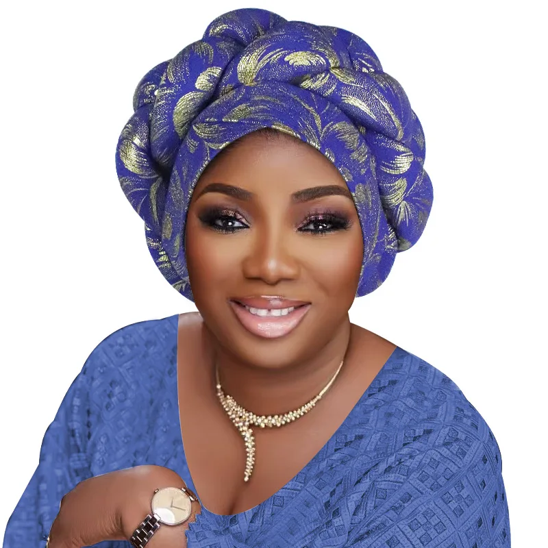 New African Auto Gele Headties Bronzed Print Braids Turban Cap for Women Muslim Hijab Bonnet Nigerian Head Wrap Wedding Headgear
New African Auto Gele Headties Bronzed Print Braids Turban Cap for Women Muslim Hijab Bonnet Nigerian Head Wrap Wedding Headgear