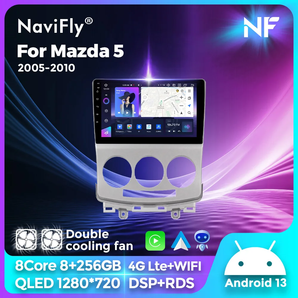 Navifly NEW Android Auto CarPlay For MAZDA 5 2005 2006 2007 2008 2009 2010 GPS Intelligent systems Car Radio BT Video Player DSP
Navifly NEW Android Auto CarPlay For MAZDA 5 2005 2006 2007 2008 2009 2010 GPS Intelligent systems Car Radio BT Video Player DSP